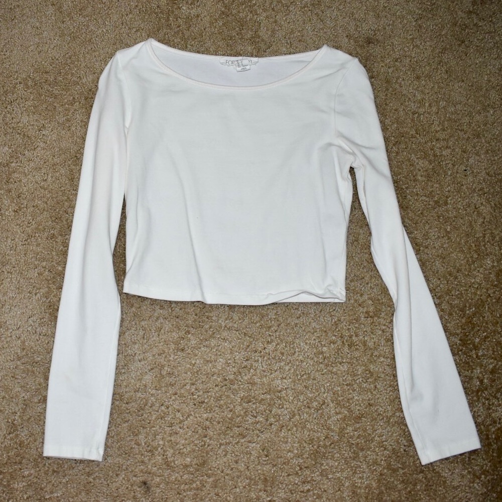 Cream Forever 21 crop top